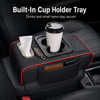 ✨ All-in-One Car Armrest Organizer – Cup Holder, Tissue Box & Side Storage