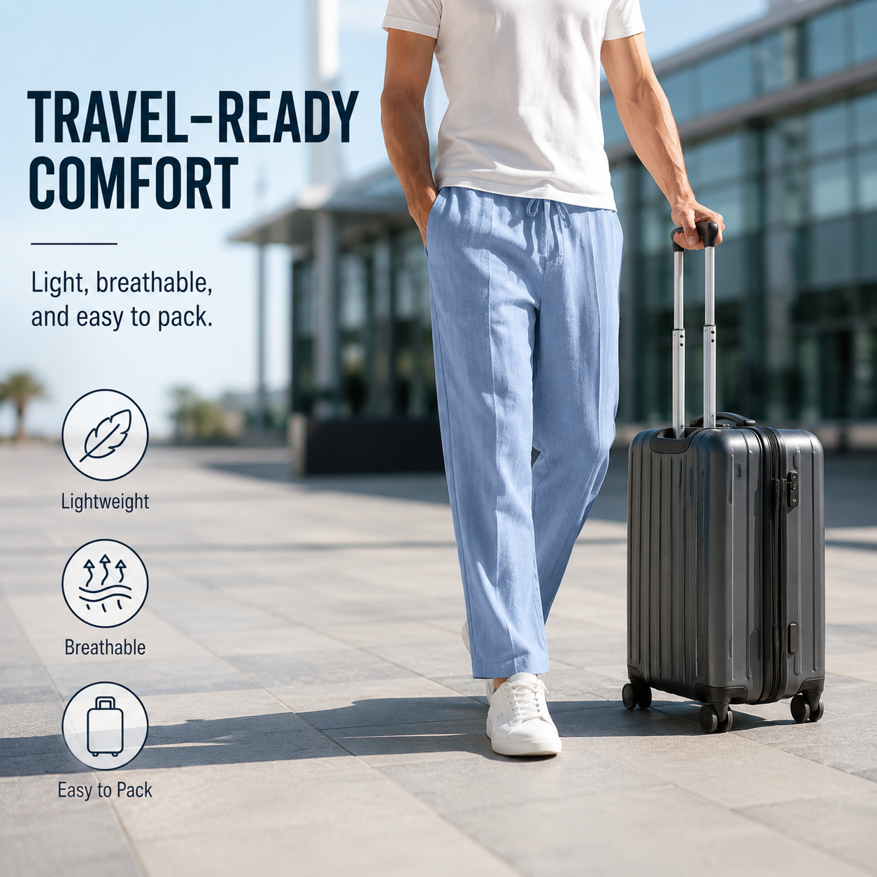 👖 Ultra-Comfort™ Men's Lightweight Casual Pants | Breathable & Stretch 🌬️