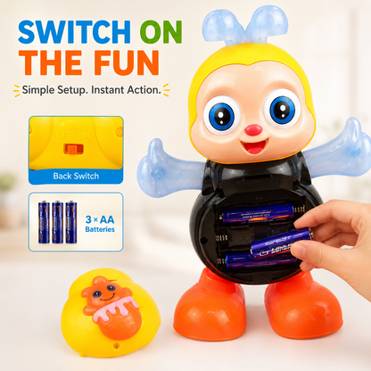 🐝 Musical Dancing Bee Toy with Lights, Music & Rolling Eyes 🎶