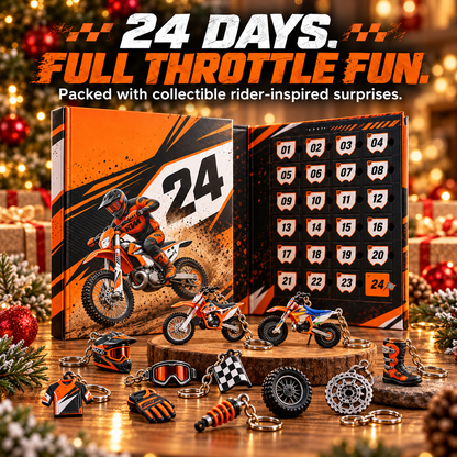 🏁 24-Day Motocross Advent Calendar – Rider-Inspired Mini Charms & Dirt Bike Christmas Surprises