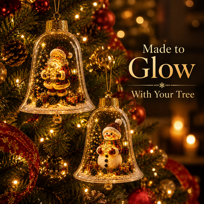 🎄 Christmas Bell Hanging Ornament with Miniature Scene – 3D Storybook Holiday Baubles 🔔