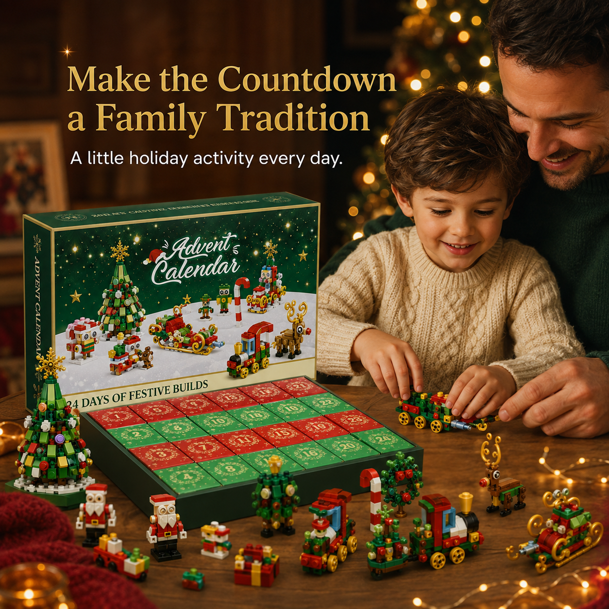 🎄 24-Day Christmas Building Blocks Advent Calendar Gift Set 🎅