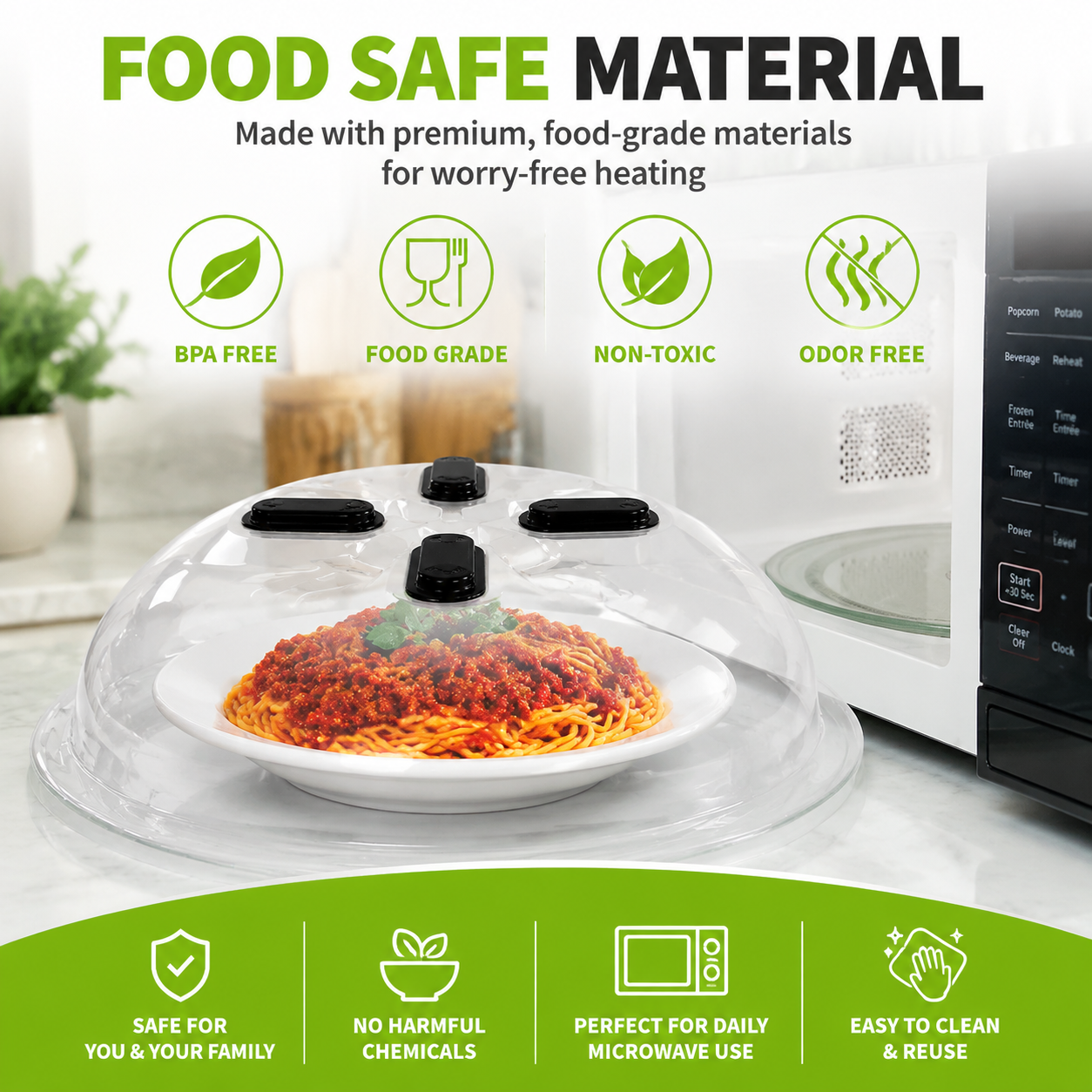 🧲 Magnetic Microwave Splatter Cover Lid