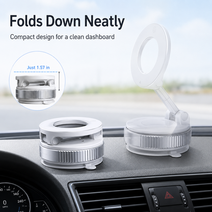 📱 360° Adjustable MagSafe Car Phone Holder for Dashboard & Smooth Surfaces