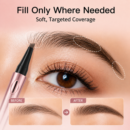 👁️ 4-Tip Micro-Fork Waterproof Eyebrow Pen ✍️