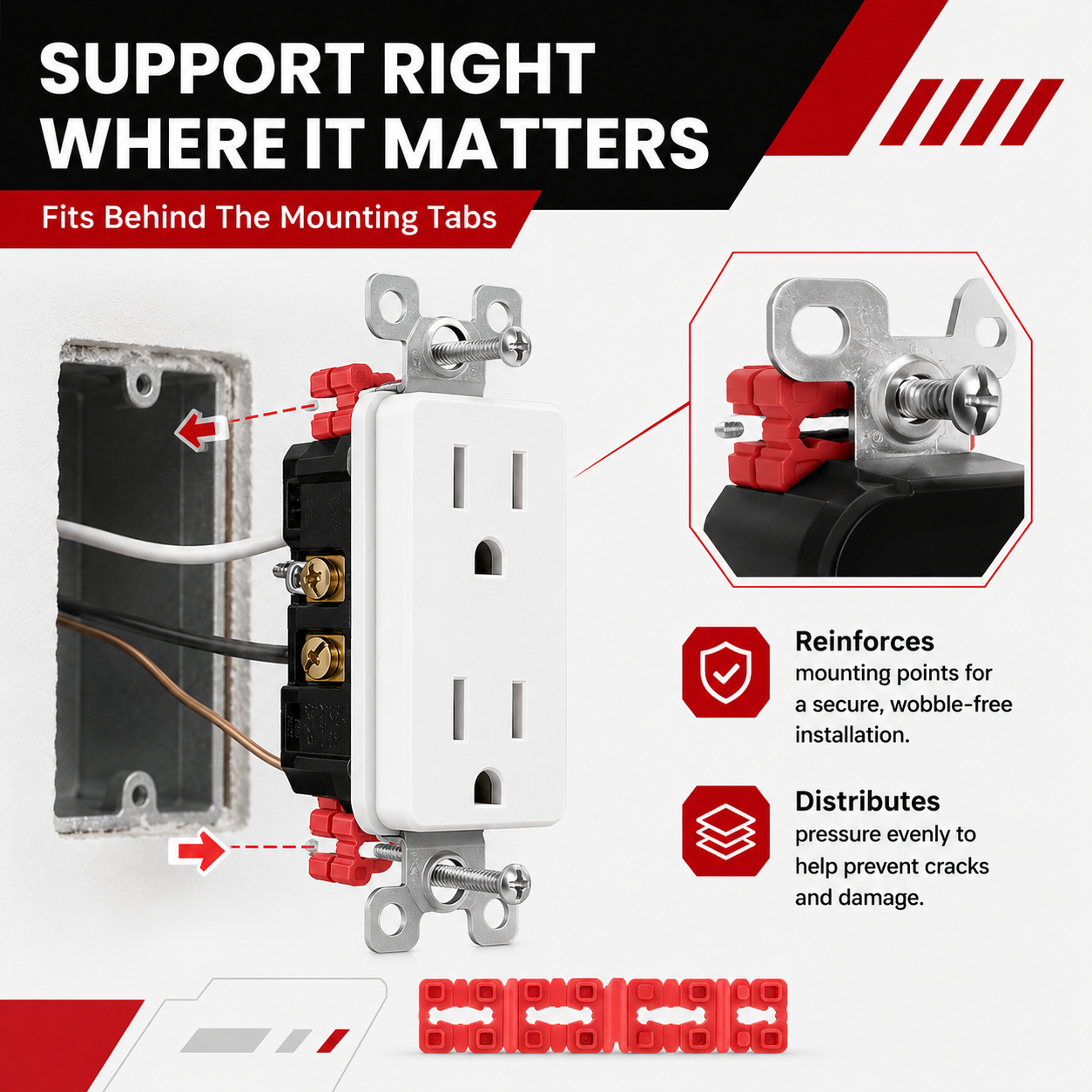 ⚡ Fix Loose Outlets Fast – 48PC Stackable Outlet Spacer Kit