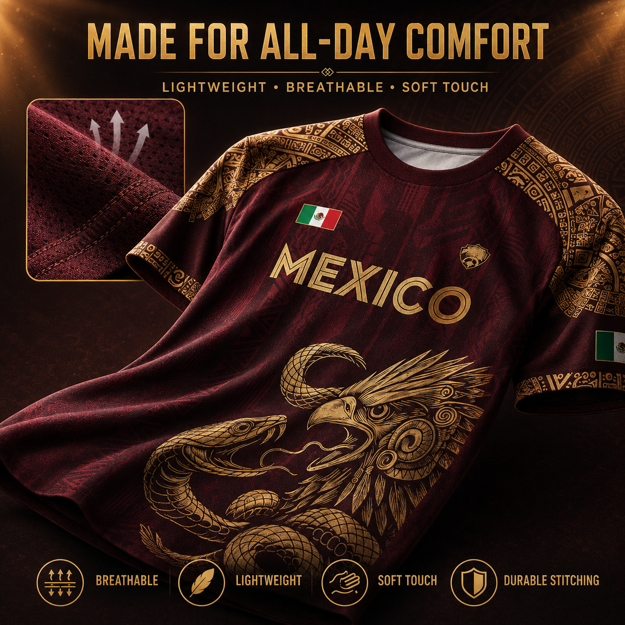 ⚽ Mexico Soccer Jersey 🦅 Premium Mexican Pride Fan Shirt