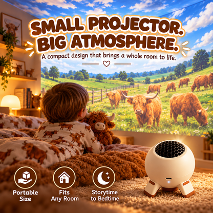 🐮 Highland Cow Dream Projector – Farm-Themed Bedroom Light for Kids, Cozy Bedtime Room Projector