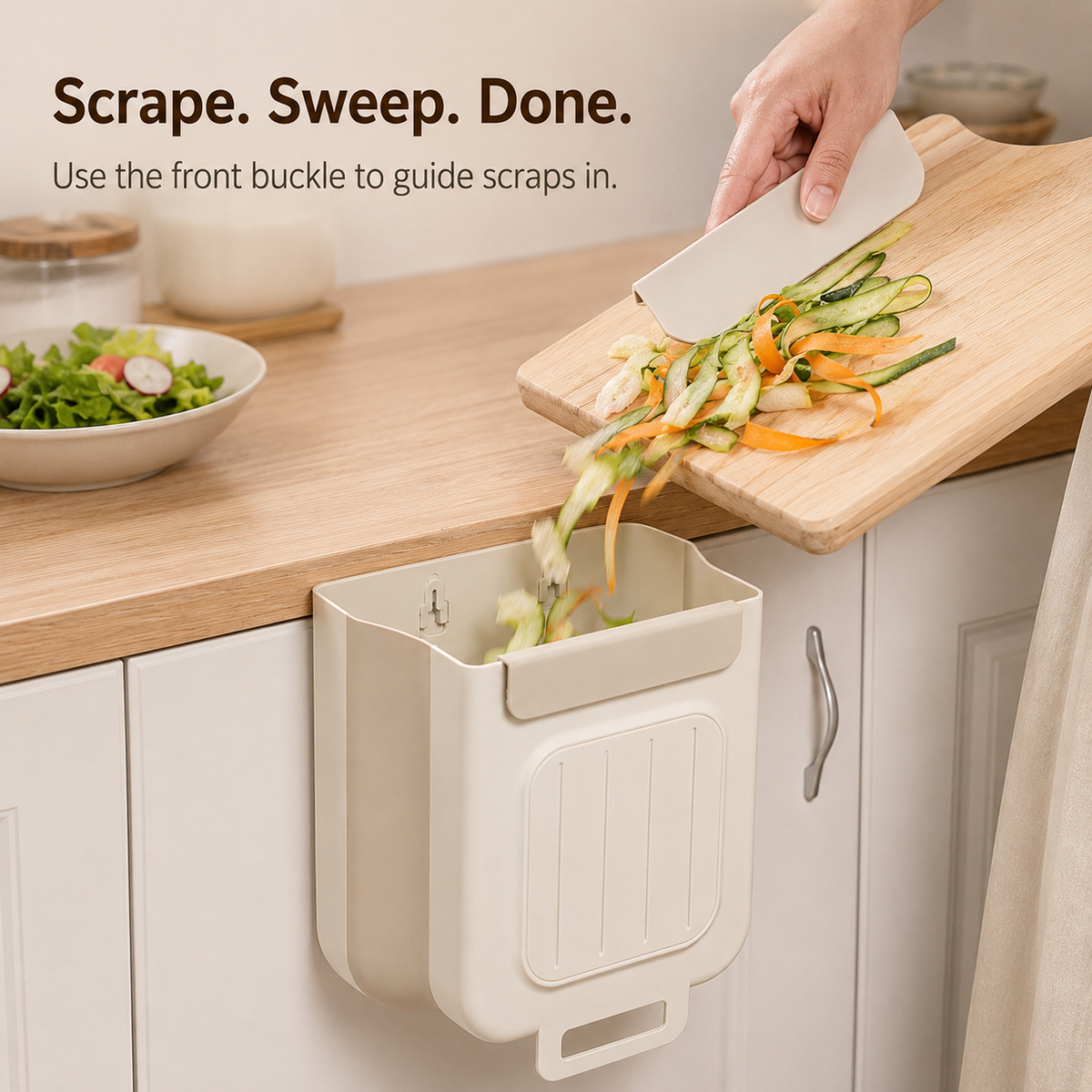 🗑️ Collapsible Hanging Kitchen Trash Can for Cabinet Doors (11L) ♻️