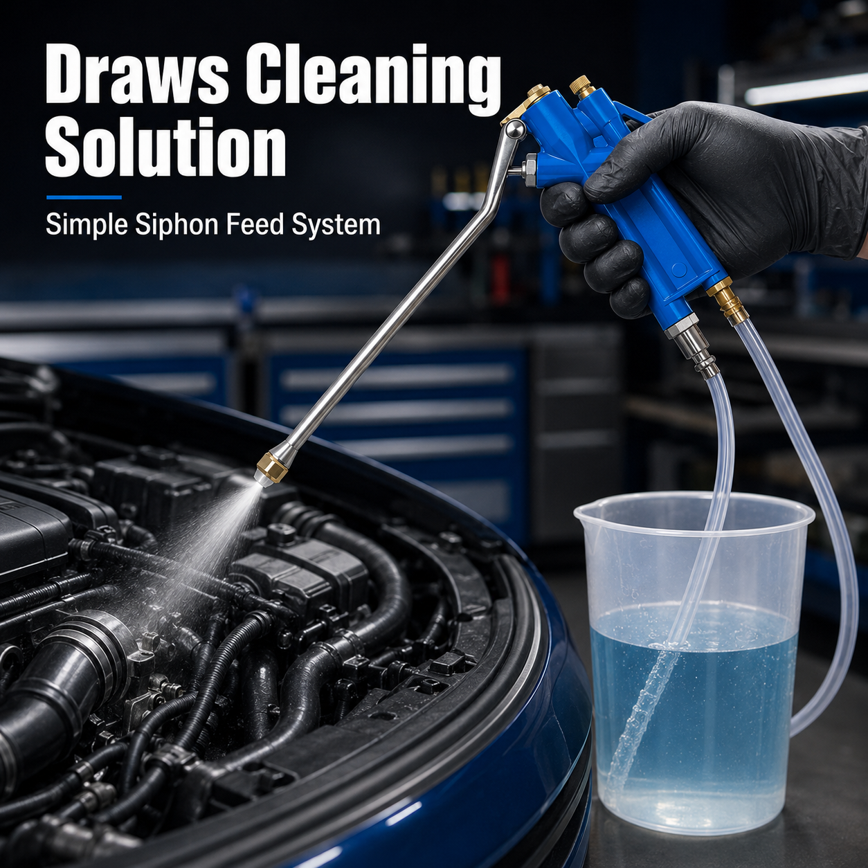 🛠️ Pneumatic Engine Cleaning Gun with Siphon Hose 🚗