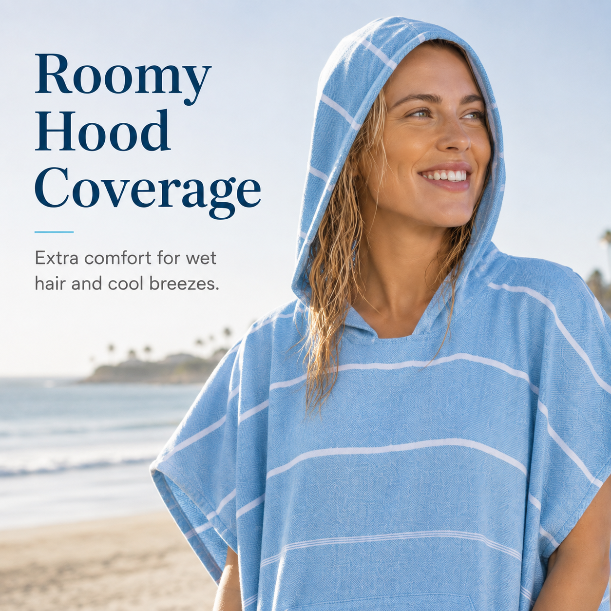 🏄 Hooded 100% Turkish Organic Cotton Beach & Surf Towel Poncho 🌊