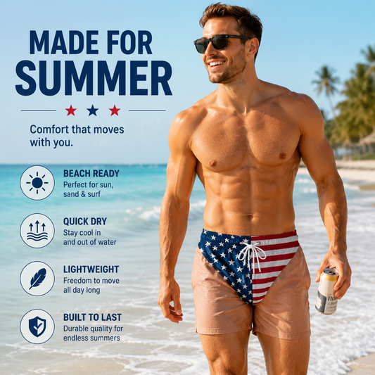 🏖️ Mens Quick Dry Printed Swim Shorts Trunks with Mesh Lining and Drawstring 🌊