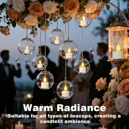 ✨12pcs  Rechargeable Flameless Tea Lights with Remote – Realistic Flickering LED Candles & Timer