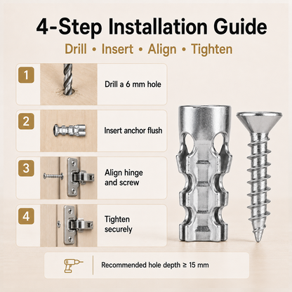 🔩 60Pcs Hinge Repair Kit with Wood Screws 🛠️