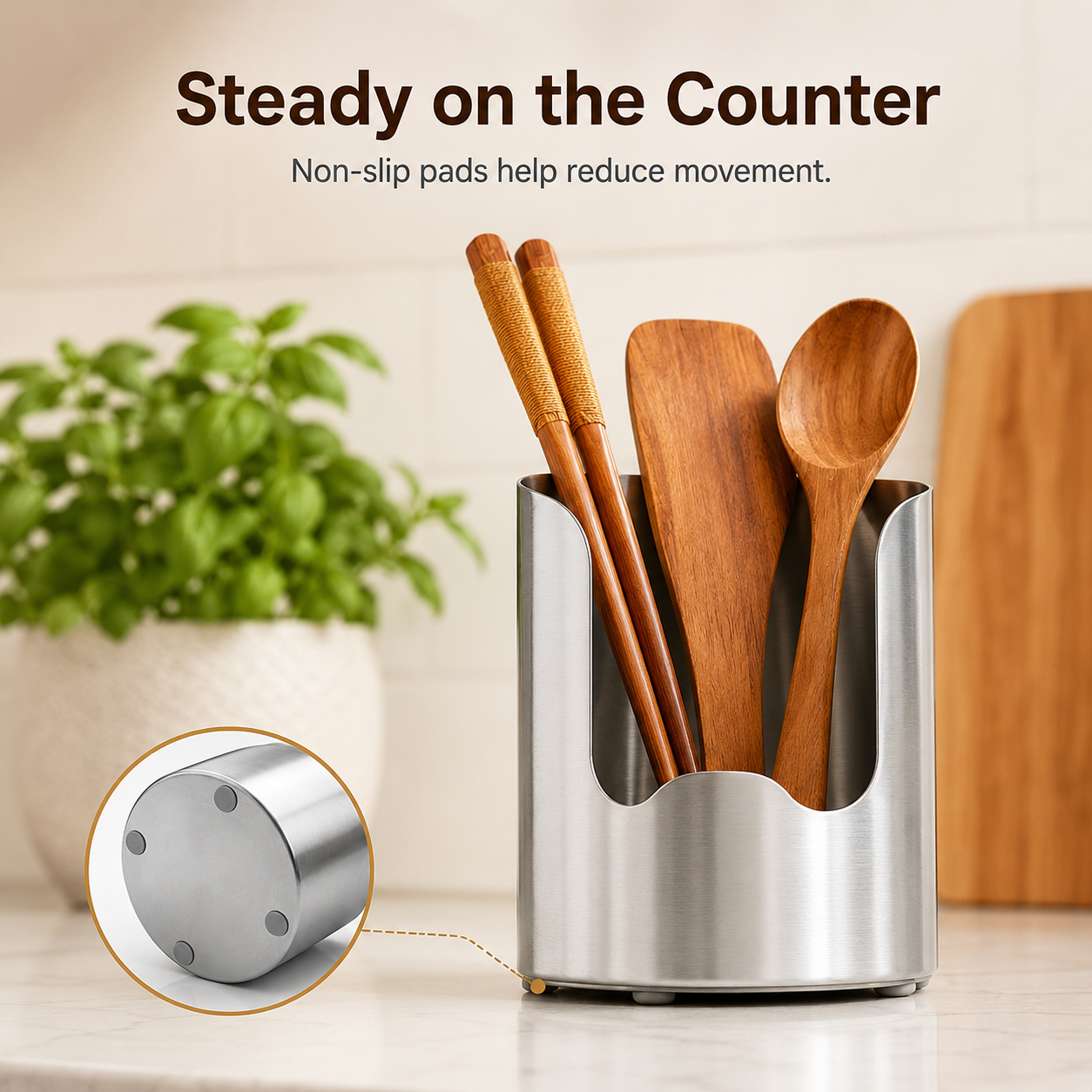 🍳 Stainless Steel Utensil Holder Caddy for Kitchen Countertop 🥢