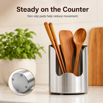 🍳 Stainless Steel Utensil Holder Caddy for Kitchen Countertop 🥢