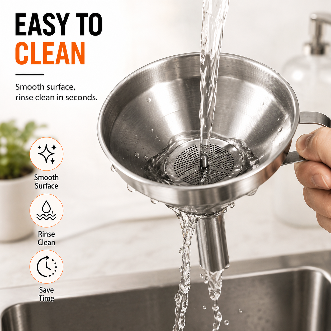 ✨ ProPour 304 Stainless Steel Kitchen Funnel with Removable Strainer 🫗