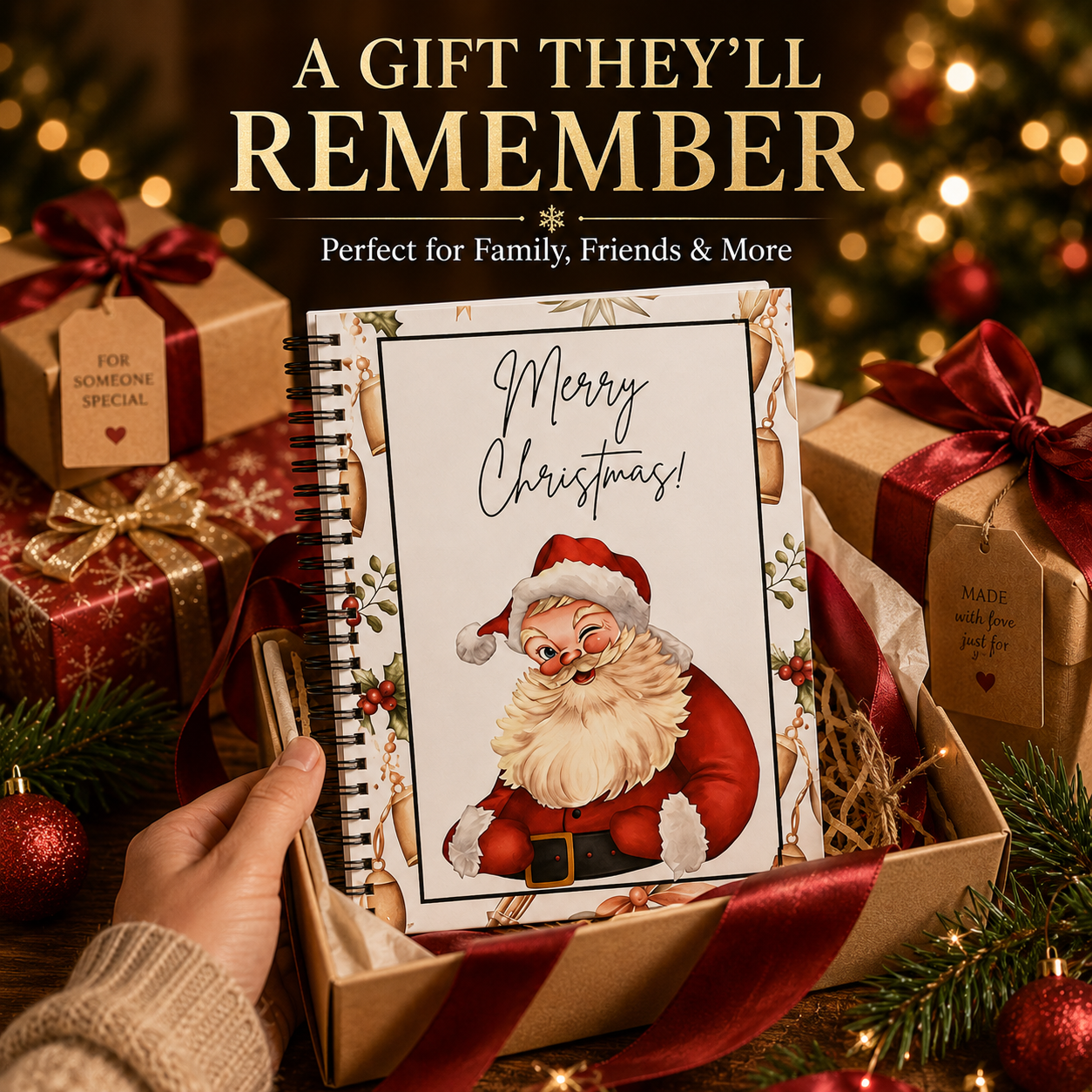 🎄 Spiral-Bound Christmas Gift Card Book with 12 Themed Pages 🎁