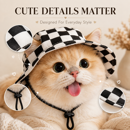 🐾 Adjustable Pet Bucket Sun Hat – Cute Outdoor Visor 👒