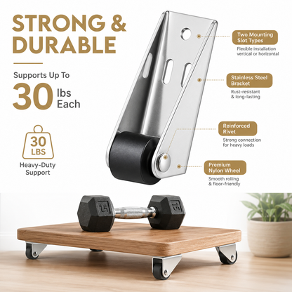 🔥 50K+ Sold! Mini Caster Wheels – Fix Sagging Doors & Move Furniture Easily ✨