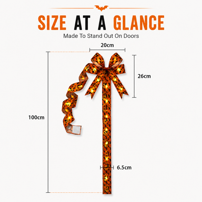 🎃 Light-Up Halloween Bow with Warm LEDs ✨