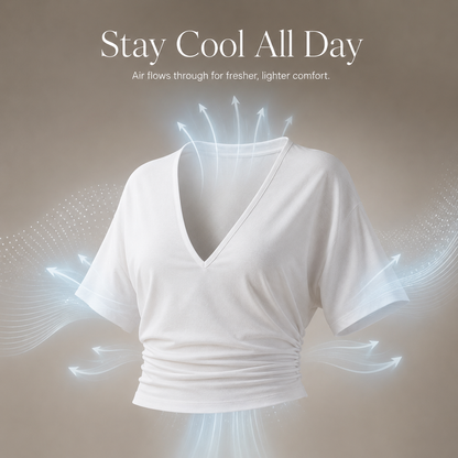 ✨ Effortless V-Neck Tee – Soft, Flattering & Chic for Every Outfit 🌸🛍️