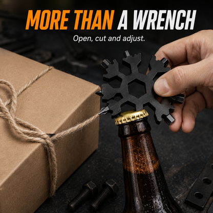 ❄️ 18-in-1 Stainless Steel Snowflake Multitool Keychain 🛠️