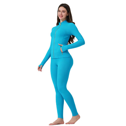 ✨ Sculpt-Seamless 2-Piece Athletic Performance Jacket & High-Waist Leggings Active Set 🏃‍♀️