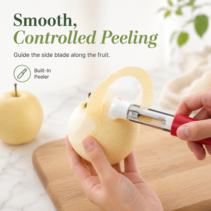 🍎 2-in-1 Stainless Steel Apple & Pear Corer Peeler Kitchen Tool 🍐