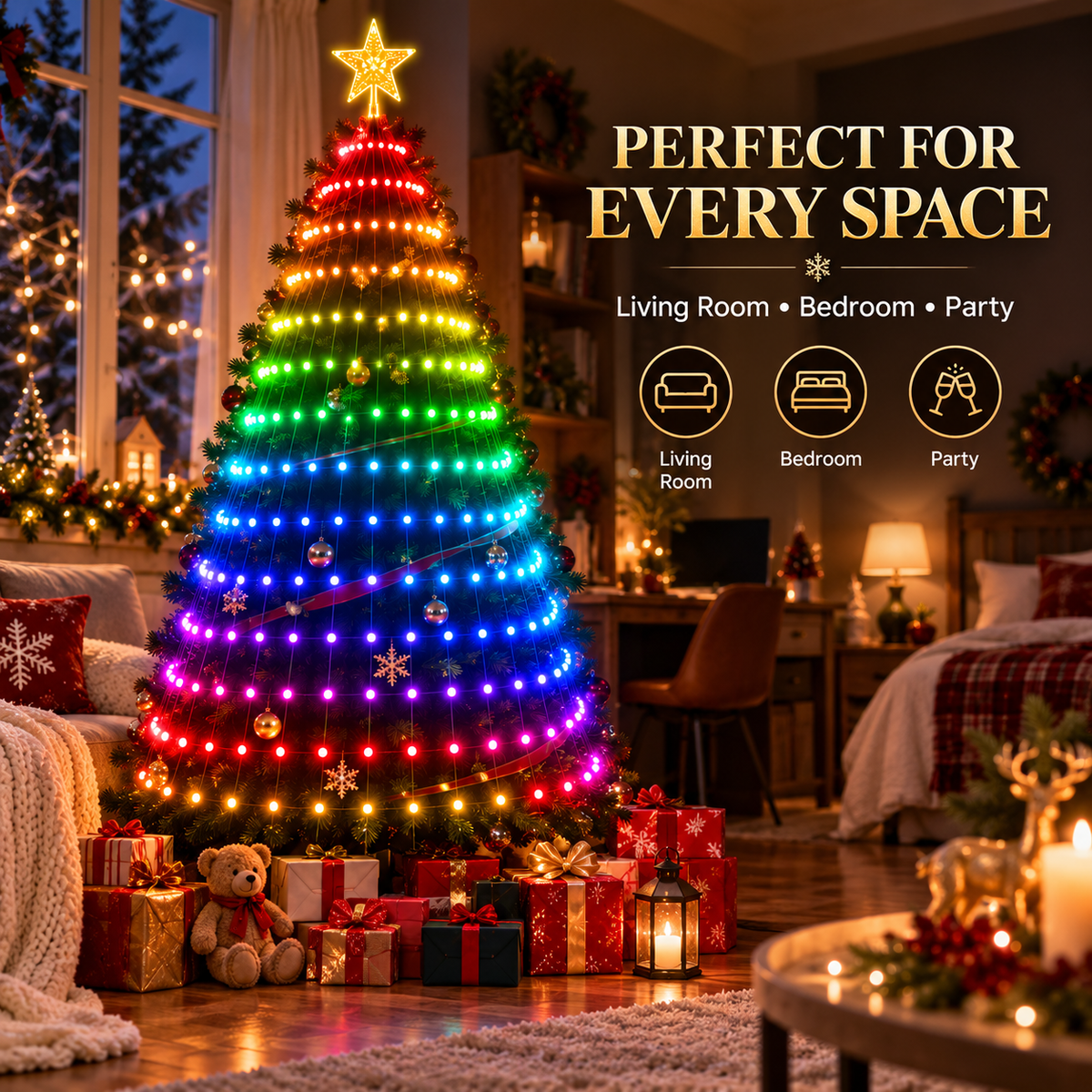 ✨ Smart RGB LED Christmas Tree with App & Music Sync Control 🎄