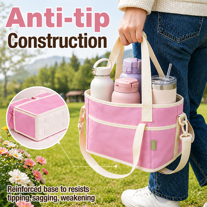 ☕Cithway 4-Grid Insulated Drink Carrier Bag Anti-Tip Multi-Beverage Tote 🧋