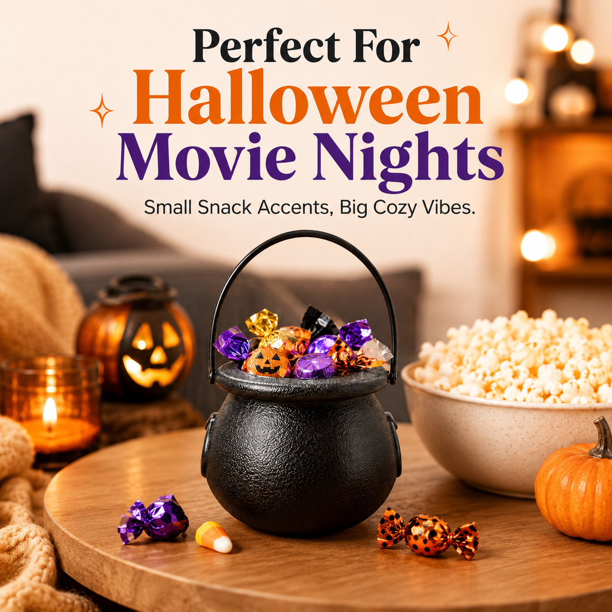🎃 Mini Black Halloween Cauldron Bucket with Handle Party Favors Candy Holder 🍬