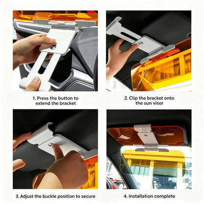 🚗 Adjustable Car Sun Visor Extender – Day & Night Anti-Glare Windshield Shield