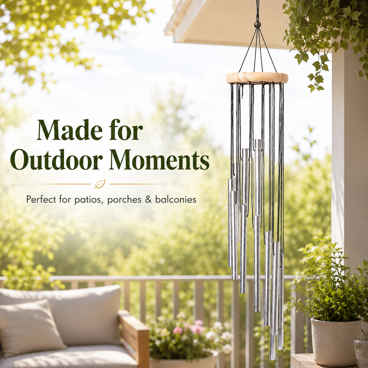 🎐 12 Tube Wind Chimes Outdoor Indoor Deep Tone Memorial Windchimes with S Hook 🌳