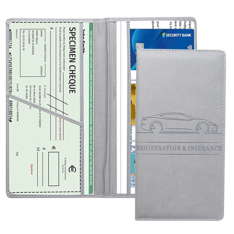 🚗 PU Leather Car Document Organizer – Keep Registration & Insurance Cards Neat ✨
