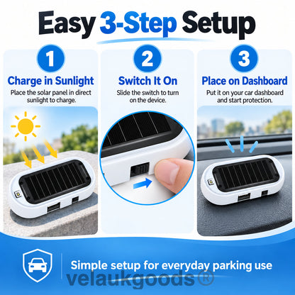 🚗 53% OFF Solar Car Security Warning Light – Wireless Flashing LED Deterrent