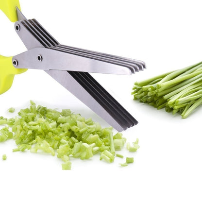Stainless Steel 5 Blades Scallion Cutter Scissors✂️
