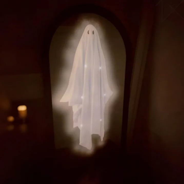 👻Halloween Magical Illusion Ghost Mirror with LED Backlit Ambient Night Light 👻🔮