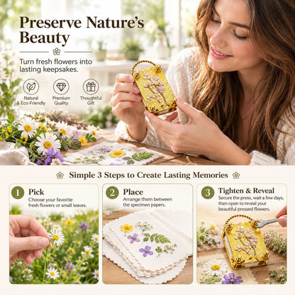 🌸🍃 Mini Portable Flower Press – Preserve Blooms & Create Lasting Keepsakes