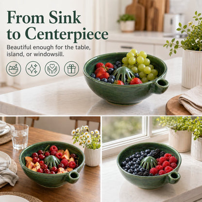 🌸 TODAY ONLY 45% OFF 🍓 Artisan Swirling Berry Wash Bowl – Rinse, Drain & Serve