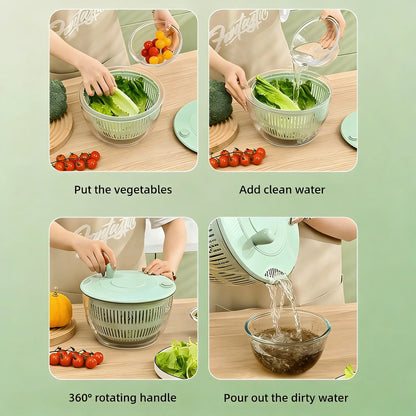 🥗 5-in-1 Salad Spinner Prep Bowl – Vegetable Washer & Slicer Set