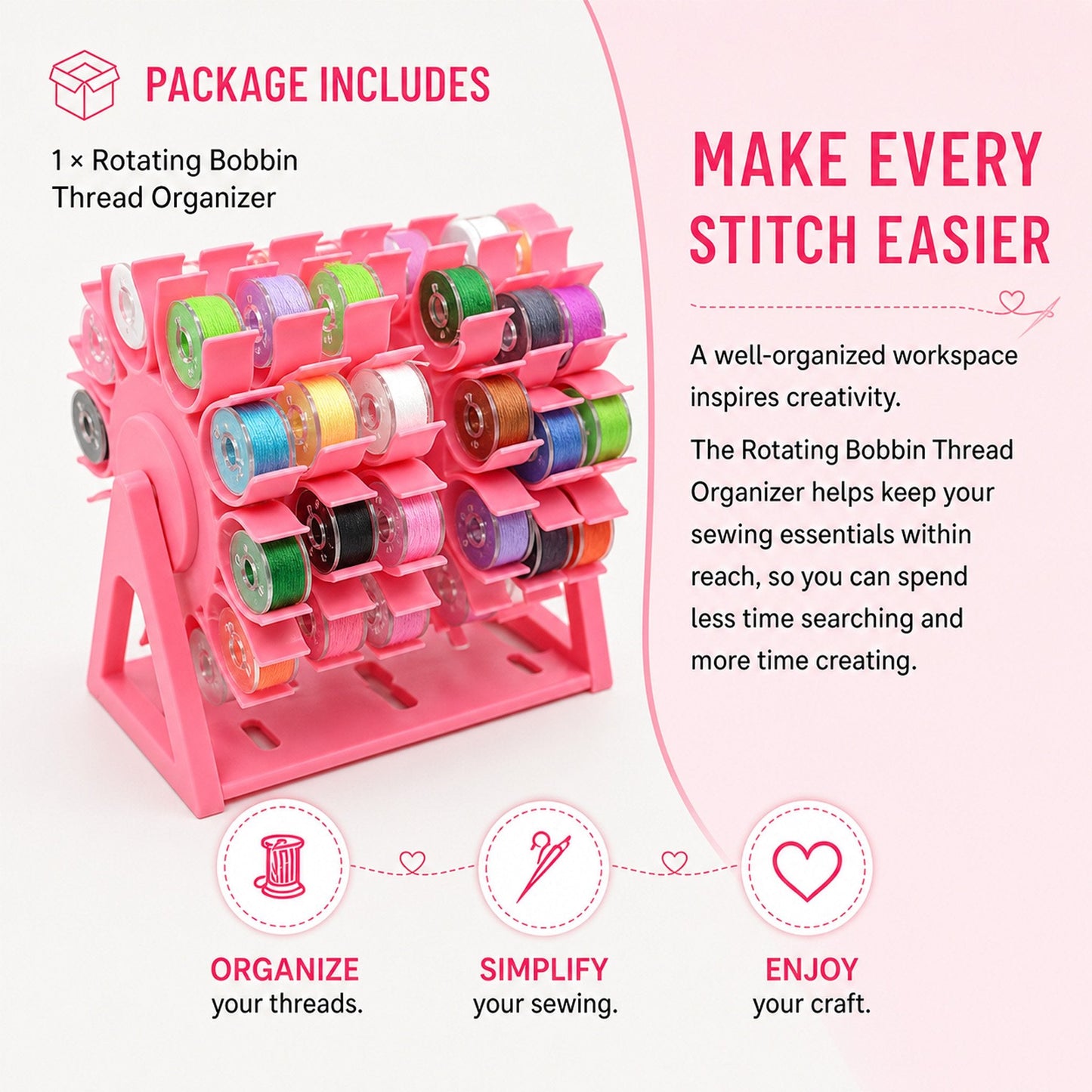 🔥Last Day 50% OFF🧵Rotating Bobbin Thread Organizer