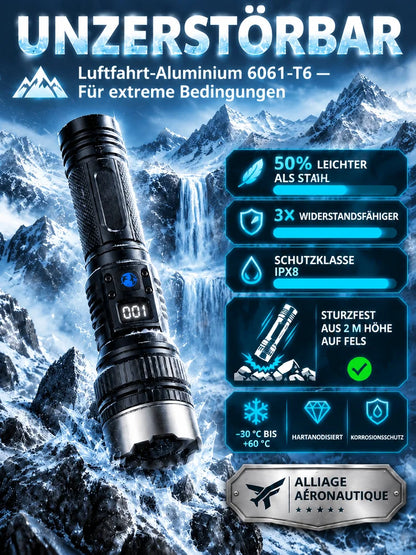 🔦【Ultra Bright Sky Cannon】Ultra-bright white laser flashlight, rechargeable and portable for emergencies