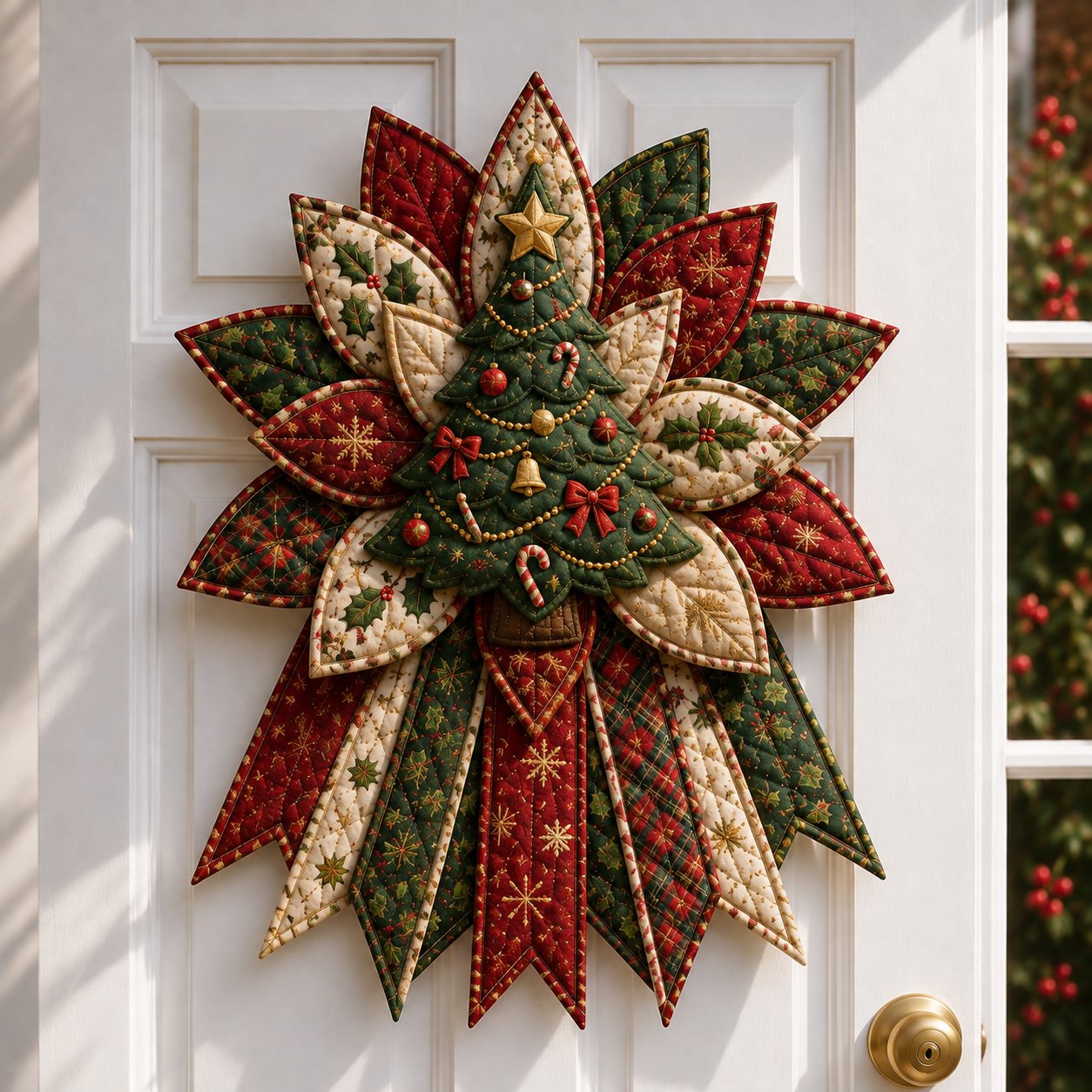 🎄 Oversized Christmas Quilted Door Hanger DIY Sewing Kit (23–25") 🪡