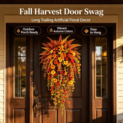 🔥On Sale Only Today 🍂 🍁 Fall Artificial Hanging Flower Basket Set for Front Door Porch Decor 🍂