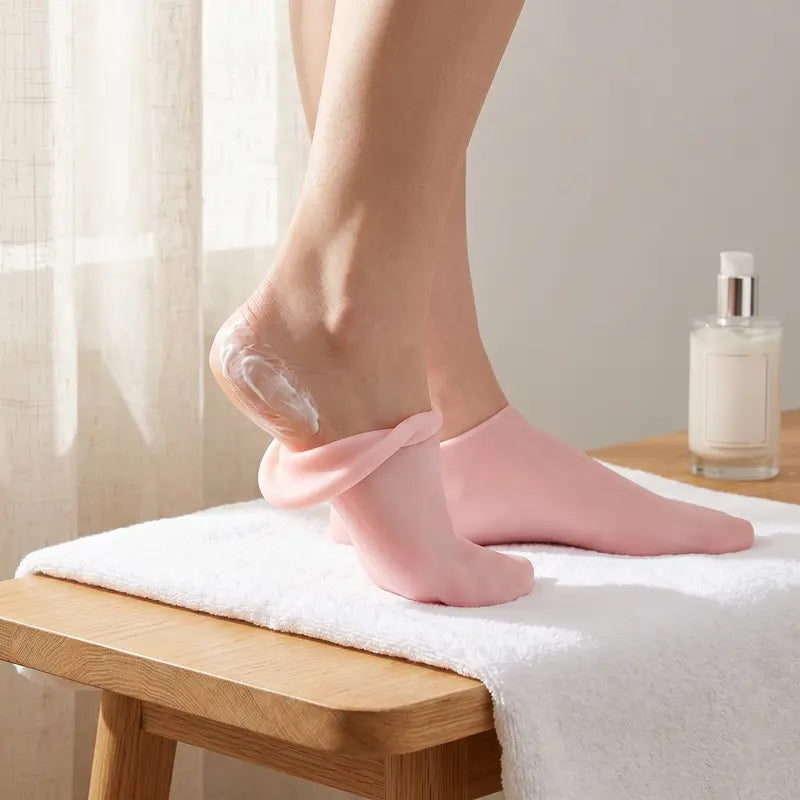 🦶 Reusable Silicone Moisturizing Foot Socks – Soft Heel Care Covers