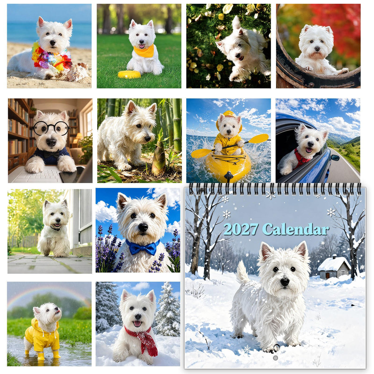 🐶 2027 West Highland White Terrier Calendar – 12 Months of Charming Dog Portraits & Happy Moments