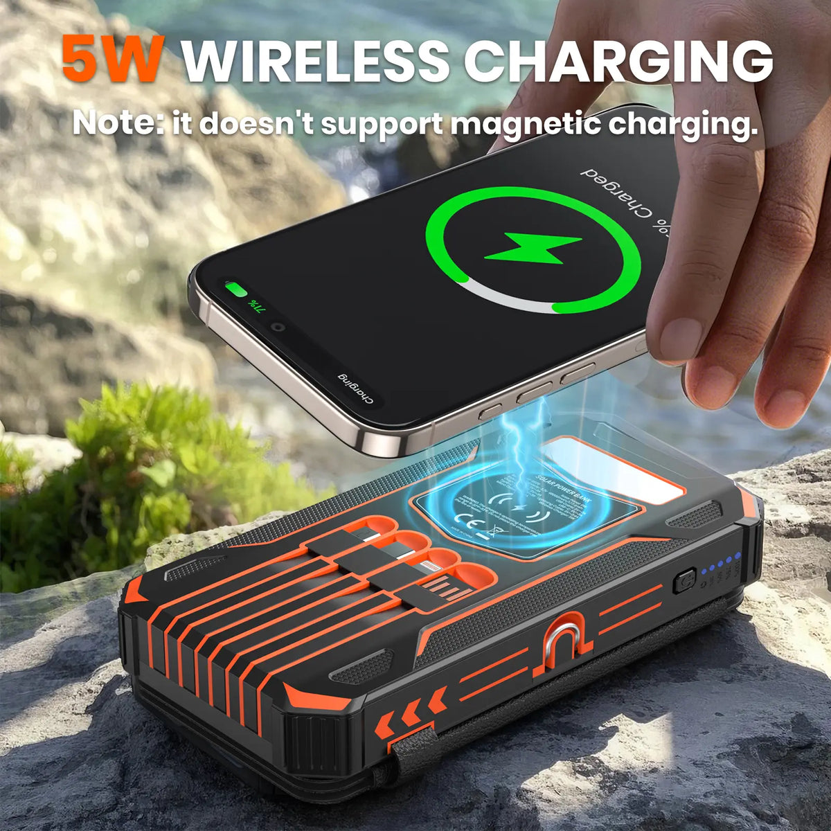☀️ 50% OFF Solar Power Bank – Wireless Charging & Multi-Device Output