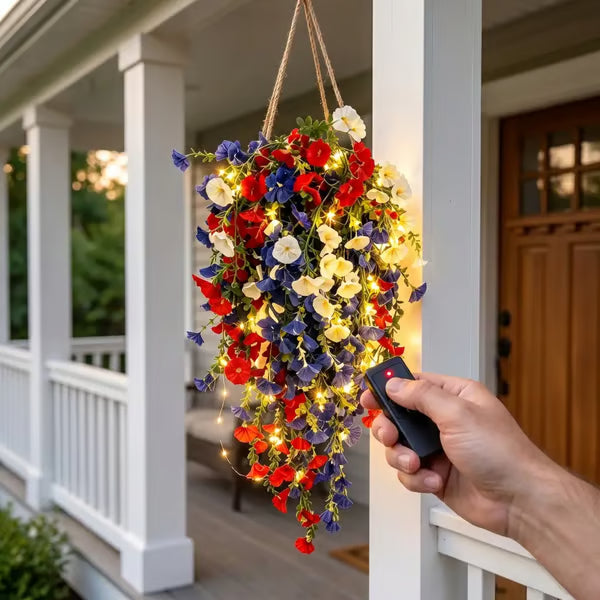 ⚡ Over 50,000 Sold!🎉 Pre-Lit Patriotic Artificial Flower Set - Honor America's 250th Anniversary