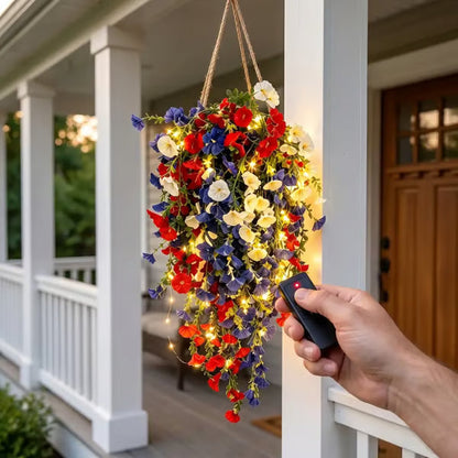 ⚡ Over 50,000 Sold!🎉 Pre-Lit Patriotic Artificial Flower Set - Honor America's 250th Anniversary